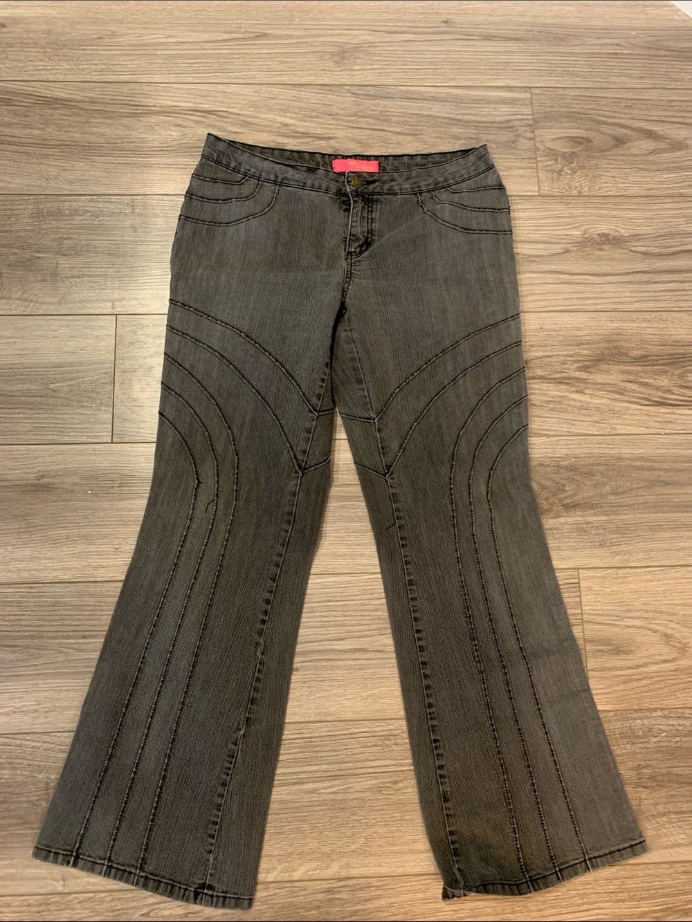 Thalia Sodi Charcoal Gray Denim Jeans with Pink Label